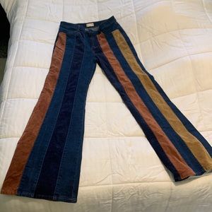 Altar'd State Multicolor Striped Flare Jeans